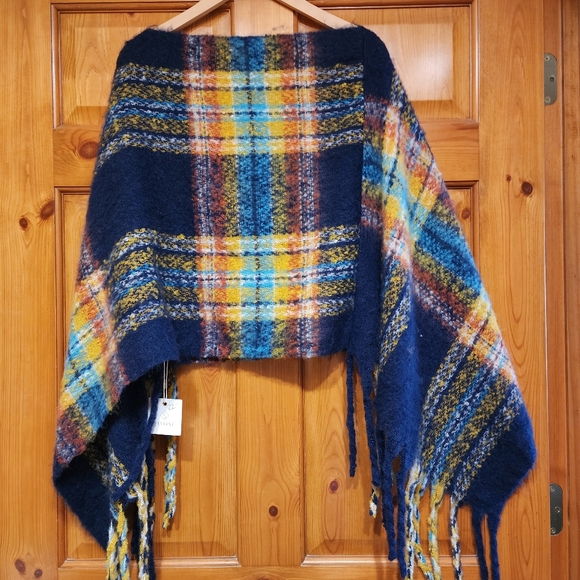Styline Colorful Plaid Poncho, NWT - Picture 1 of 7